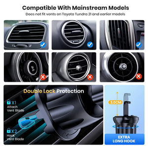 G Drive TOPK Auto Lock Car Phone Holder 360° Universal Air Vent Mount for iPhone & Android
