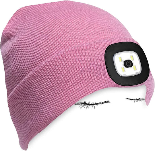 G Active Rechargeable LED Beanie Hat Knit Winter Cap with Removable USB Headlamp