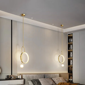 G Living Modern LED Ring Pendant Light Contemporary Hanging Ceiling Light for Bedroom, Living Room & Entryway
