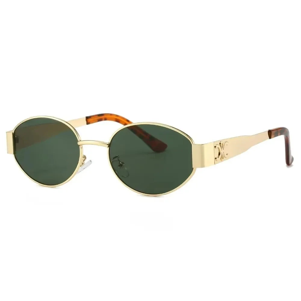 G Style Oval Metal Sunglasses Unisex Retro UV400 Eyewear