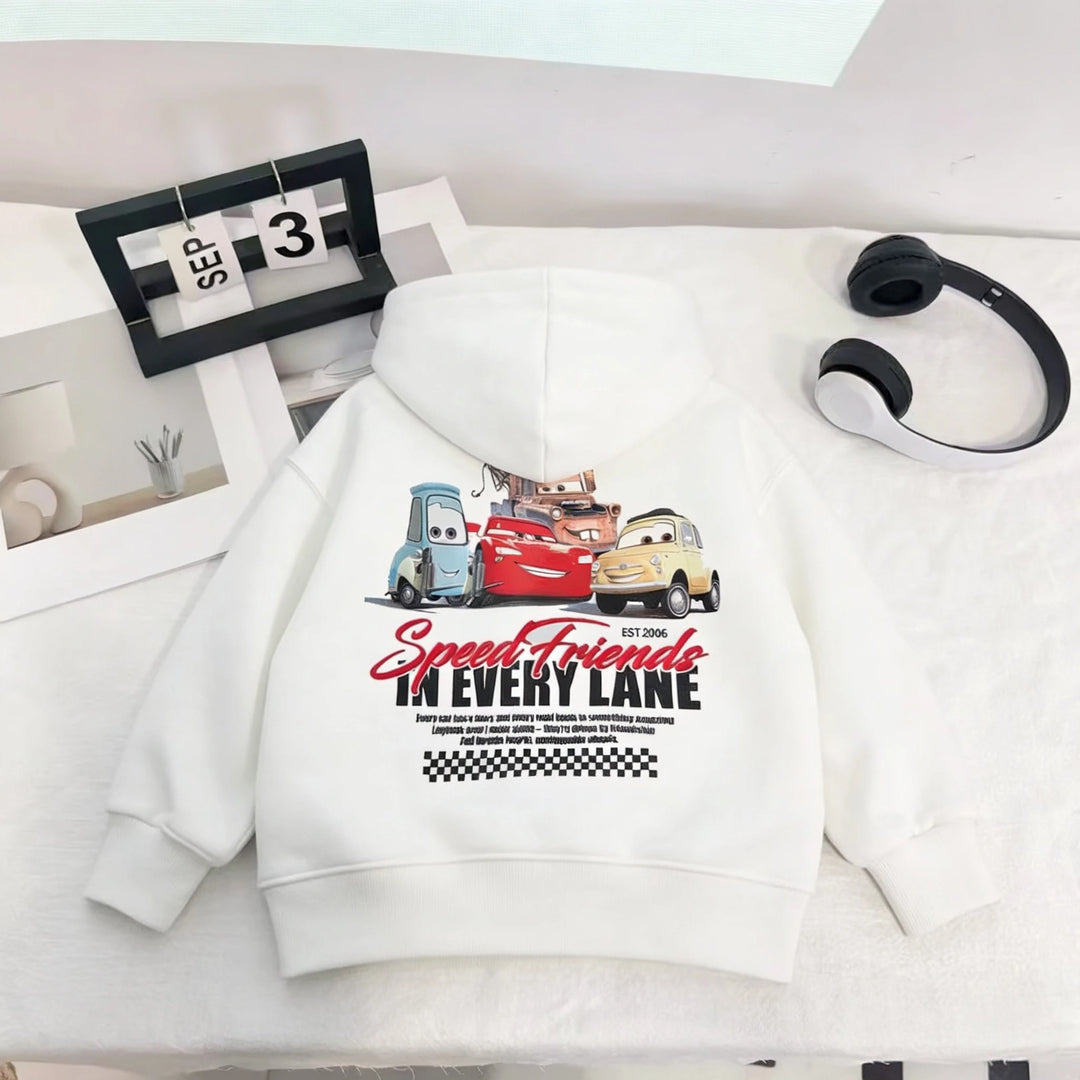 G Kids Cartoon Car Hoodie Long Sleeve Hooded Sweatshirt for Boys &amp; Girls