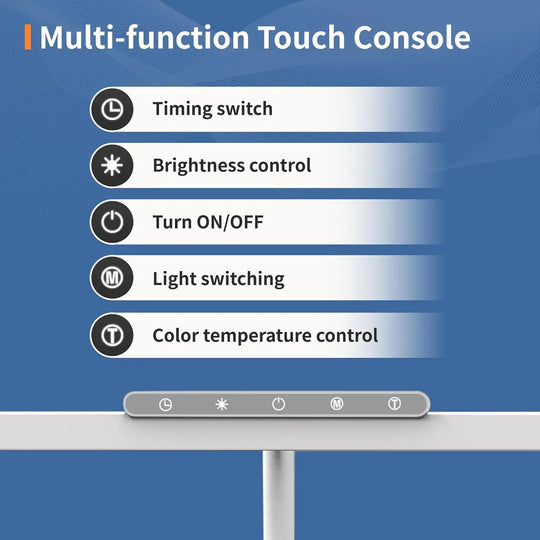 G Workspace LED Desk Lamp with Clamp Touch Control, Stepless Dimming &amp; 3 Color Lighting Modes