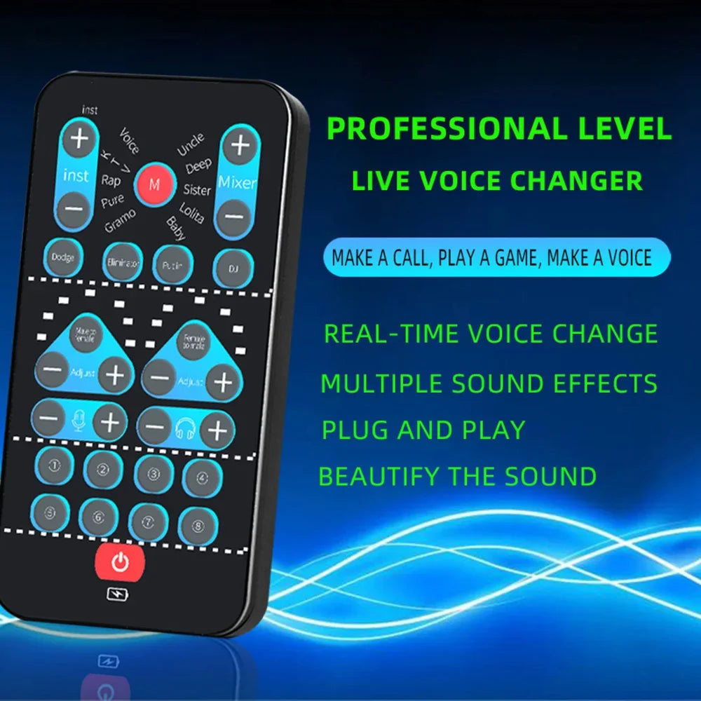 G-Mix M10 Voice Changer & Karaoke Sound Card Portable Live Streaming Audio Interface with Voice Effects