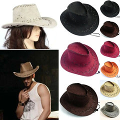 Unisex Cowboy Hat Suede Fashion Cowboy Cap Womens Mens Hat Practical Wild West Fancy Dress Hot Sale Western Headwear Cap
