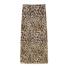 TRAF Leopard Long Skirts Women's 2024 Spring Summer Autumn Elegant Party Printed Skirts Ladies Fashion Casual Office Midi Skirts