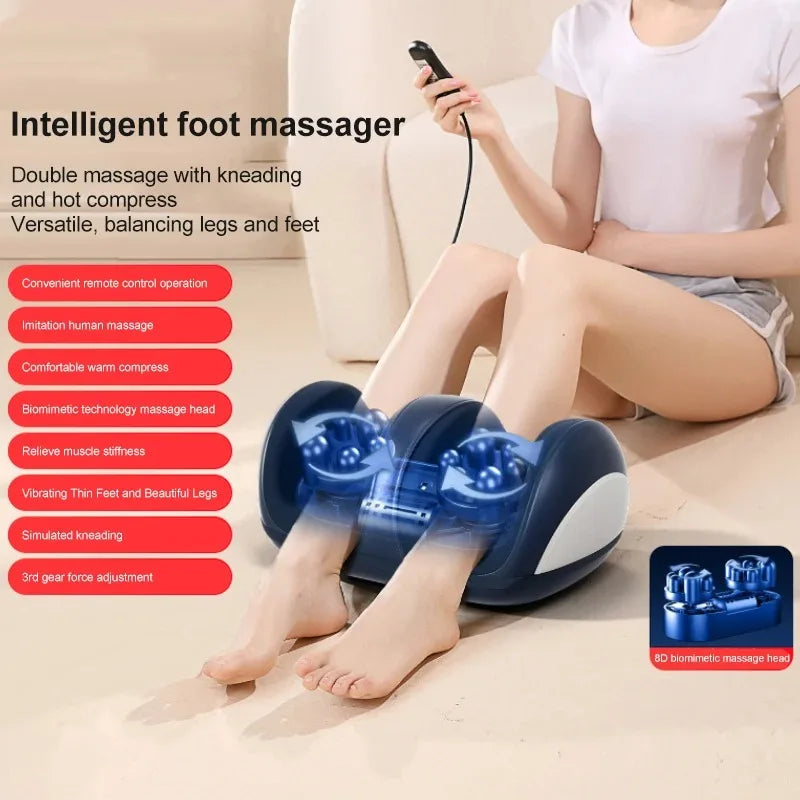 G Active Extra-Large Electric Foot &amp; Calf Massager with Heat Shiatsu Kneading Leg Massage Machine