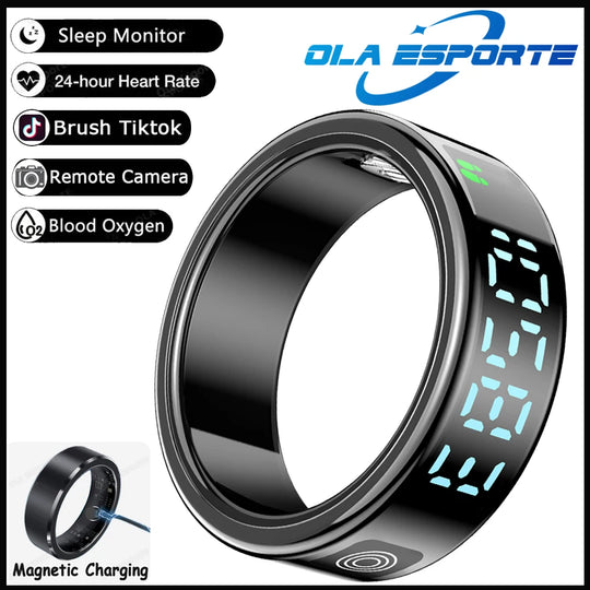 G Active R12/R11 Smart Ring with Touch Display Wireless Charging, Wellness Tracking &amp; 5ATM Waterproof Design