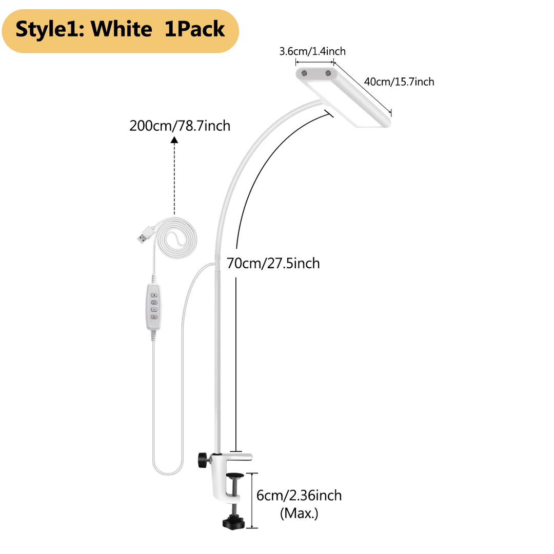 G Workspace LED Desk Lamp with Flexible Gooseneck Stepless Dimmable Workspace Light
