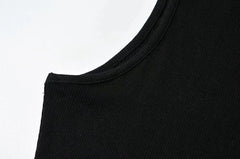 Summer Black Women Fashion Crop Top High Neck Black Sleeveless Tank Tops with Breathable and Comfortable Fit
