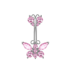 1PCS Pink Crown Belly Button Rings Jewelry Stainless Steel Heart Navel Piercing Barbell Crystal Cute Belly Rings For Women Girls