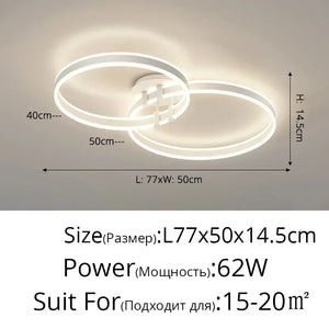 G Living Modern Dimmable LED Ring Chandelier Contemporary Pendant Light for Living Room & Dining Room