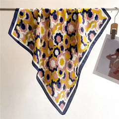 Luxury Print Silk Feeling Square Scarf Women Spring Neck Tie Shawl Wraps Female 70cm Hair Hand Wrist Headkercheif Hijab Bandana