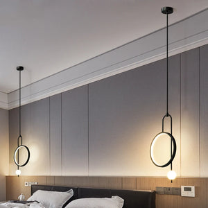 G Living Modern LED Ring Pendant Light Contemporary Hanging Ceiling Light for Bedroom, Living Room & Entryway