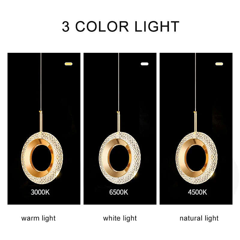 G Living Nordic LED Ring Pendant Light Modern Hanging Ceiling Lamp for Bedroom, Living Room & Bedside