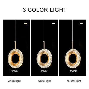 G Living Nordic LED Ring Pendant Light Modern Hanging Ceiling Lamp for Bedroom, Living Room & Bedside