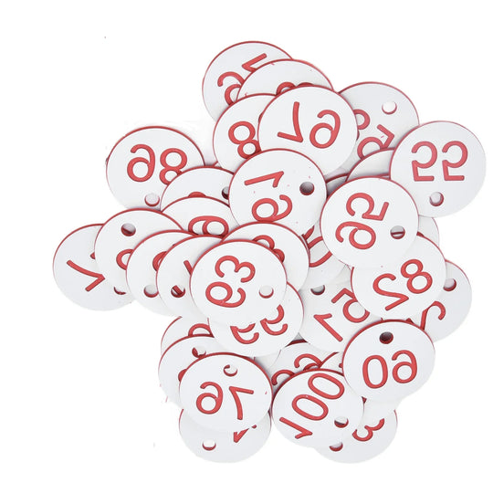 G Garden 1–100 Numbered Beehive Tags Red Livestock, Apiary &amp; Garden Marker Labels
