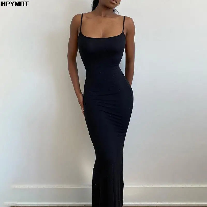 G Style Women's Satin Maxi Slip Dress Sleeveless Backless Bodycon Evening Dress