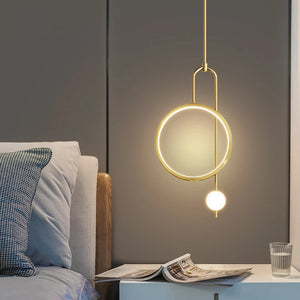 G Living Modern LED Ring Pendant Light Contemporary Hanging Ceiling Light for Bedroom, Living Room & Entryway