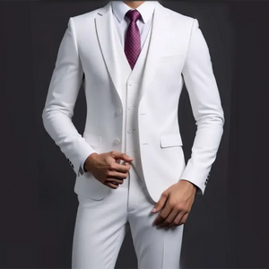 G Style Men's 3-Piece Business Suit  Slim Fit Blazer, Vest & Trousers for Weddings & Formal Events
