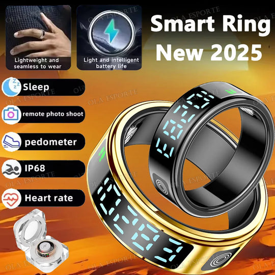 G Active R12/R11 Smart Ring with Touch Display Wireless Charging, Wellness Tracking &amp; 5ATM Waterproof Design