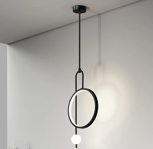 G Living Modern LED Ring Pendant Light Contemporary Hanging Ceiling Light for Bedroom, Living Room & Entryway