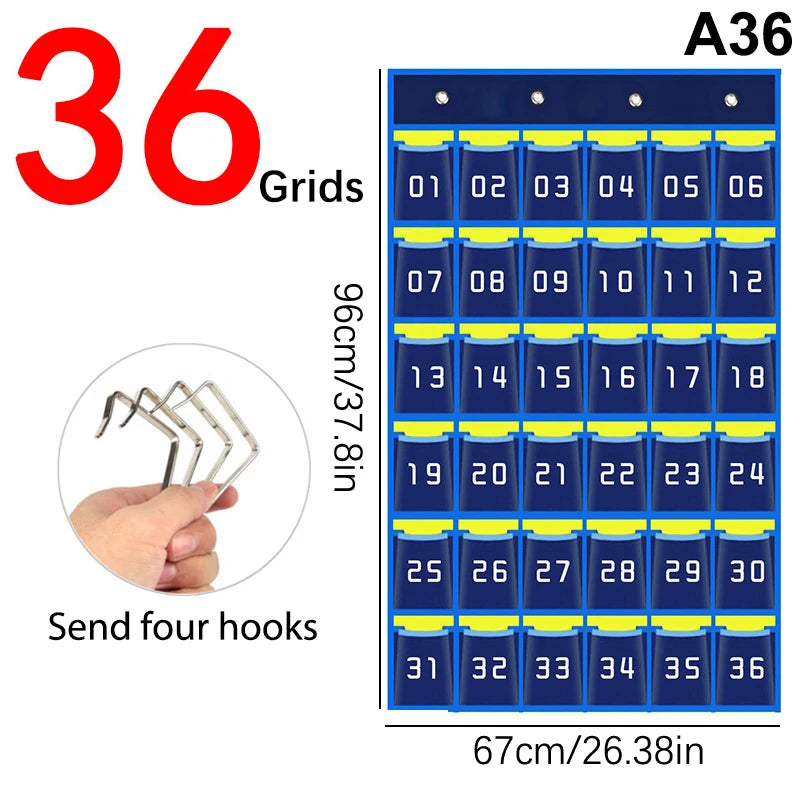 G Workspace Numbered Pocket Chart Over-the-Door Organizer Classroom &amp; Homeschool Storage Solution