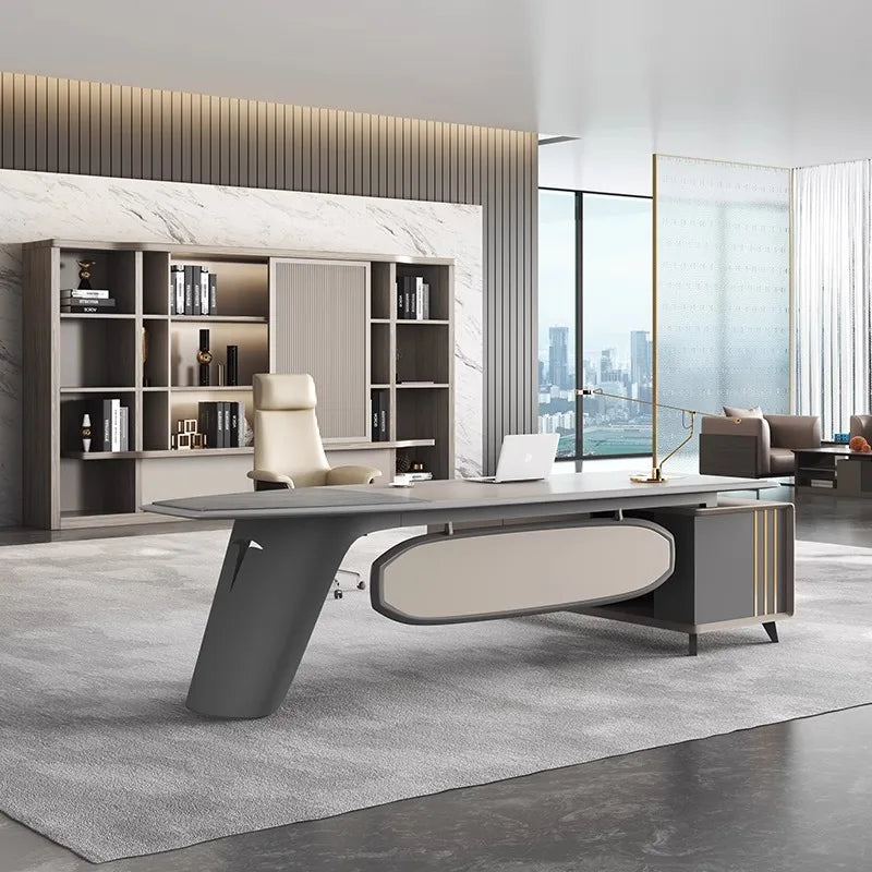 G Workspace Modern Luxury Executive Wooden Office Desk Premium Office Table for Professional Workspaces
