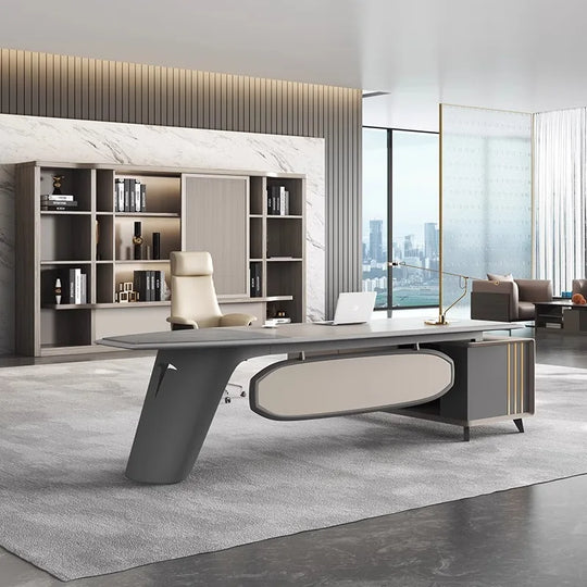 G Workspace Modern Luxury Executive Wooden Office Desk Premium Office Table for Professional Workspaces