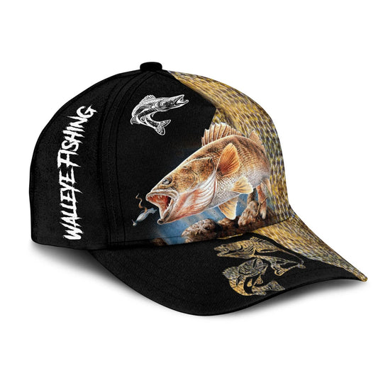 G Active Fishing Print Snapback Baseball Cap Adjustable Outdoor Hat for Men &amp; Women