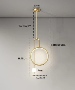 G Living Modern LED Ring Pendant Light Contemporary Hanging Ceiling Light for Bedroom, Living Room & Entryway