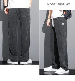 2024 Spring/Summer New Soft Lyocell Fabric Men's Jeans Thin Loose Straight Leg PantsDrawstring Elastic Waist Korean casual pants