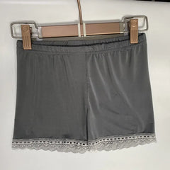 New spring and summer girls ice three-point safety pants anti light pants lace lace black bottomed shorts