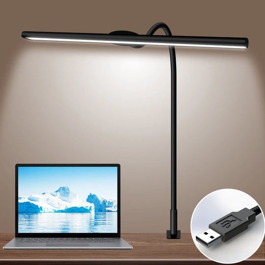 G Workspace LED Desk Lamp with Clamp 30 Lighting Modes, Flexible Gooseneck &amp; Adjustable Brightness
