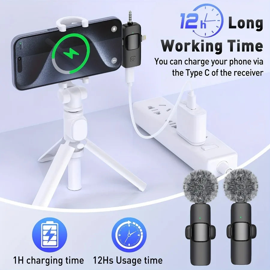 G Creator Wireless Lavalier Microphone for iPhone &amp; Android Clip-On Noise Reduction Mic for Streaming, Vlogging &amp; Recording