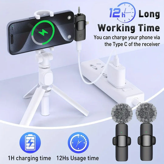 G Creator Wireless Lavalier Microphone for iPhone &amp; Android Clip-On Noise Reduction Mic for Streaming, Vlogging &amp; Recording
