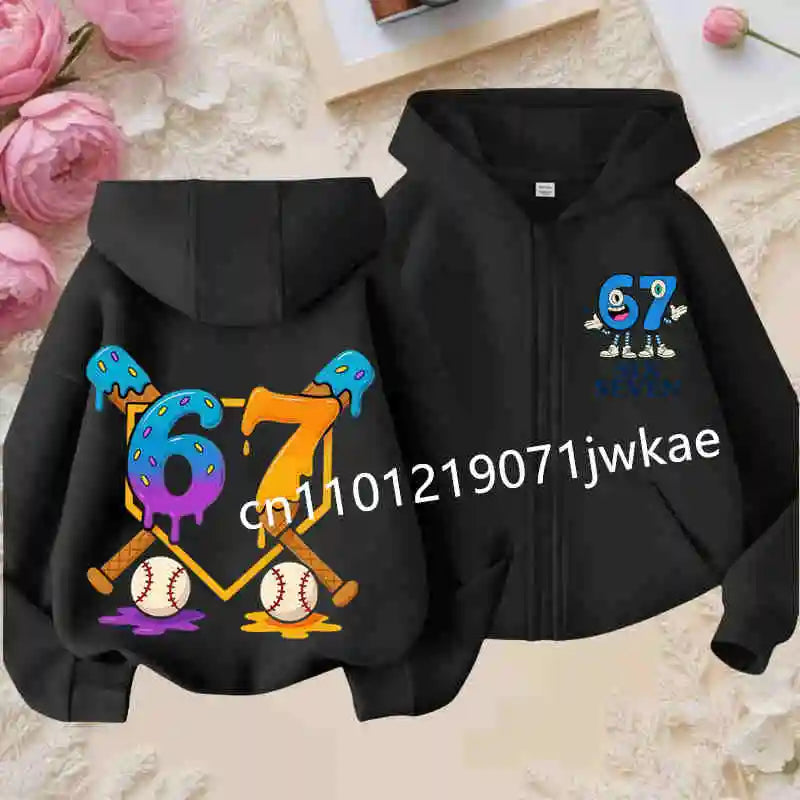G Kids Graphic Zip-Up Hoodie Trendy Hooded Sweatshirt for Boys &amp; Girls