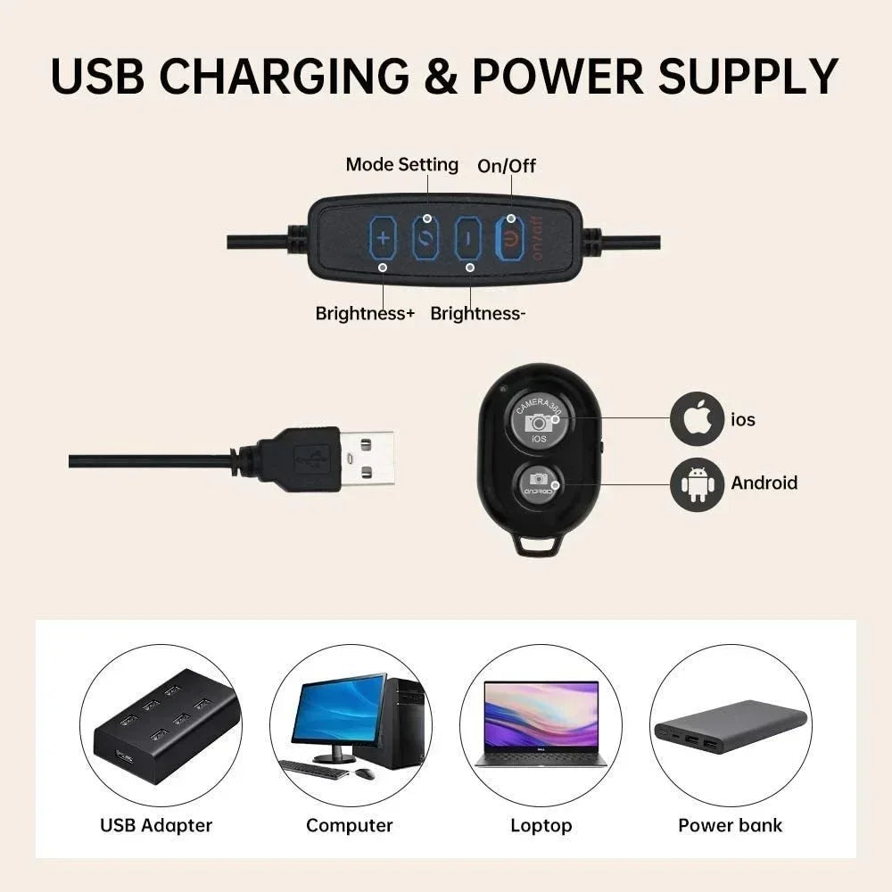 G Creator 12-Inch Dimmable USB LED Ring Light Professional Lighting for Live Streaming, Photography &amp; Video
