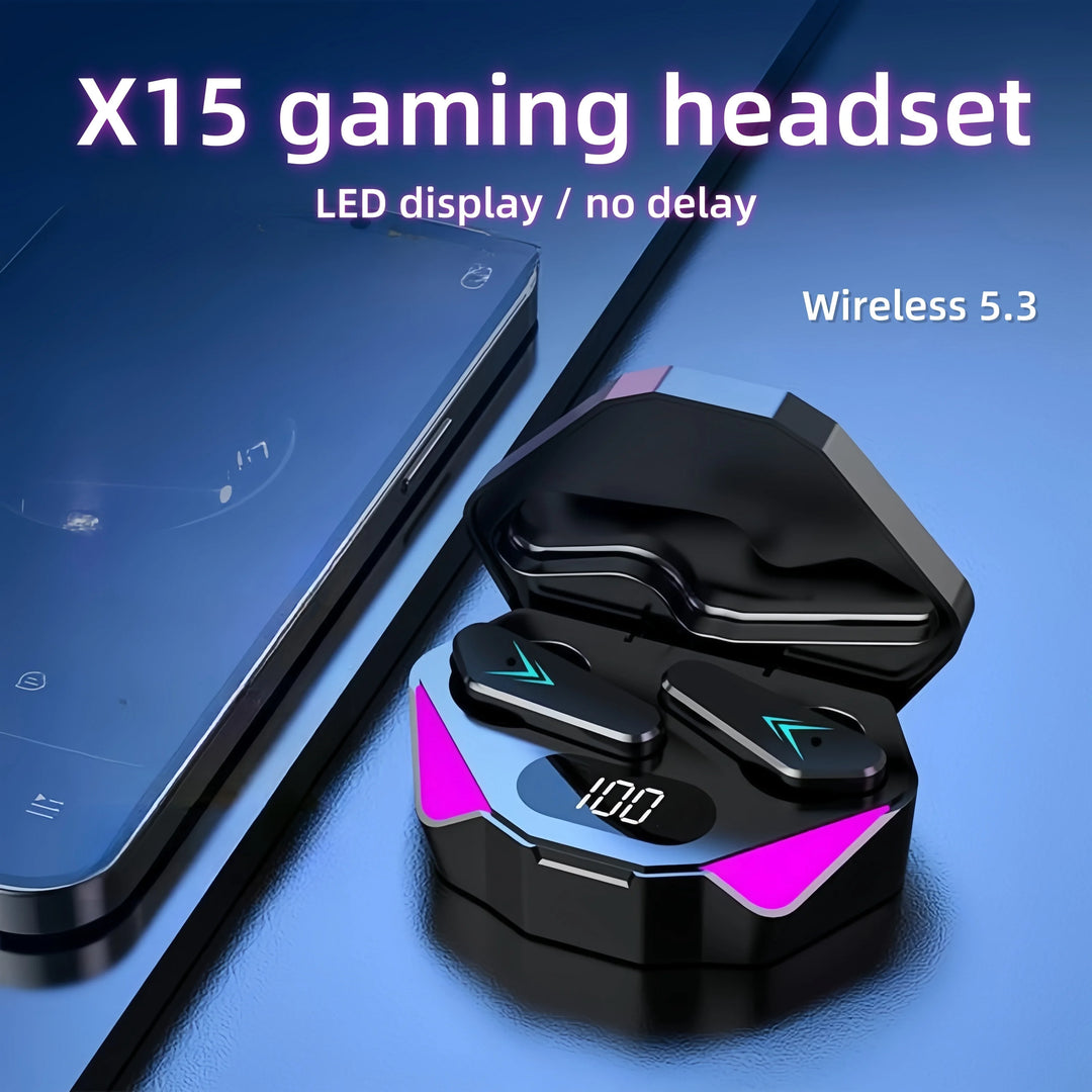 G Audio X15 TWS Wireless Bluetooth Earbuds LED Display Charging Case with Noise Reduction &amp; Microphone