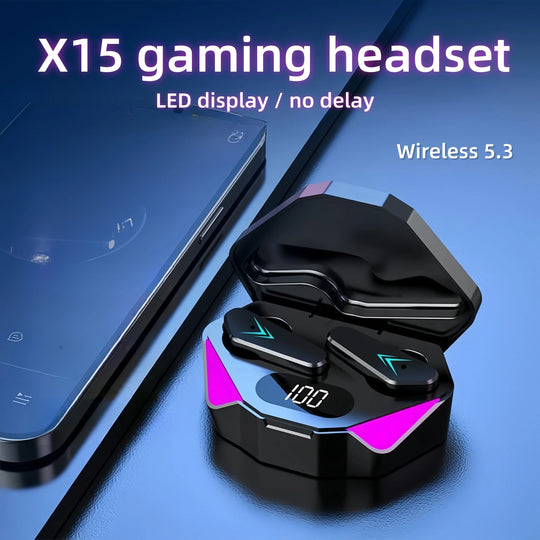 G Audio X15 TWS Wireless Bluetooth Earbuds LED Display Charging Case with Noise Reduction &amp; Microphone