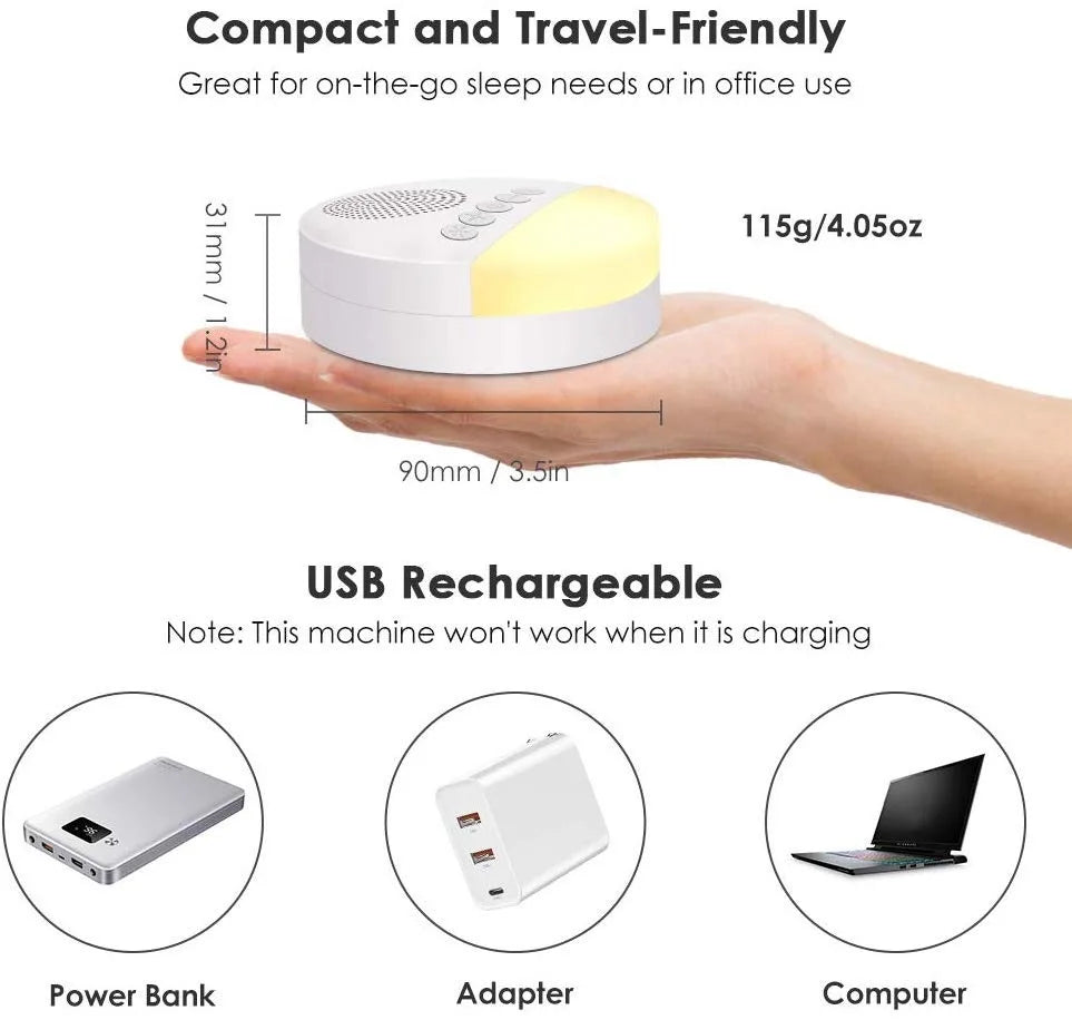 G Active White Noise Sleep Sound Machine Portable Nature Sounds &amp; Relaxation Device for Adults &amp; Babies