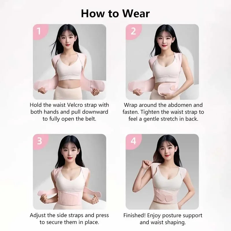 G Active Adjustable Posture Corrector Belt Back Support, Waist Trainer &amp; Spine Alignment Brace for Men &amp; Women