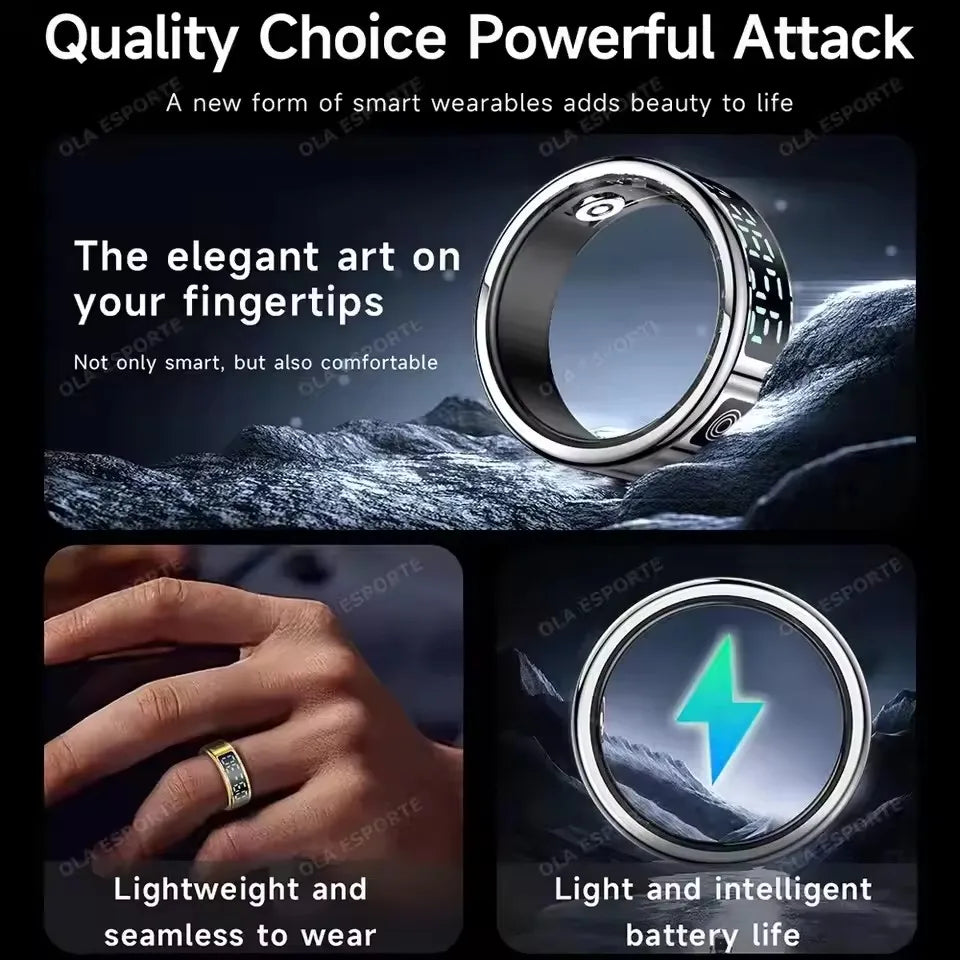 G Active R12/R11 Smart Ring with Touch Display Wireless Charging, Wellness Tracking &amp; 5ATM Waterproof Design