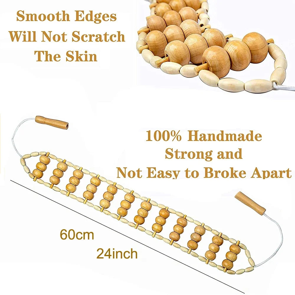 G Active Wood Therapy Massage Roller Wooden Body Massage Tool for Relaxation & Self-Care