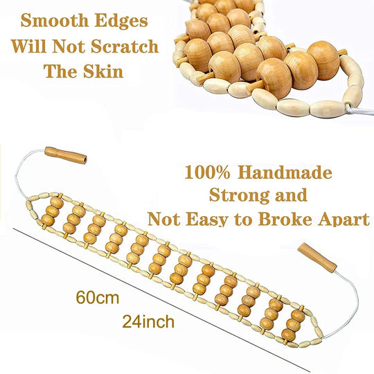 G Active Wood Therapy Massage Roller Wooden Body Massage Tool for Relaxation &amp; Self-Care