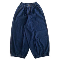 Men Wide Leg Jeans Baggy Retro Blue Japanese Simple Leisure Stylish Soft All-match Pocket Large Size S-3XL Solid New-fashion Hot