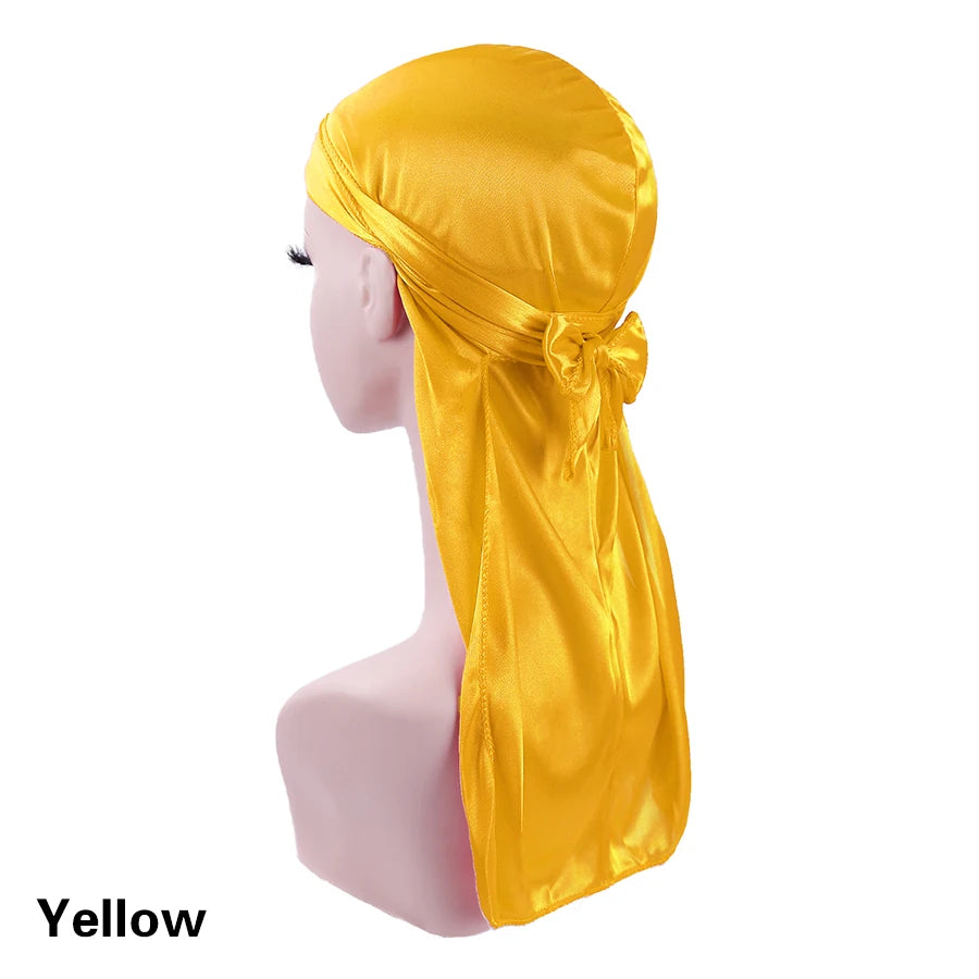 G Style Silky Satin Durag Unisex Long Tail Head Wrap for Hair Protection &amp; Everyday Style