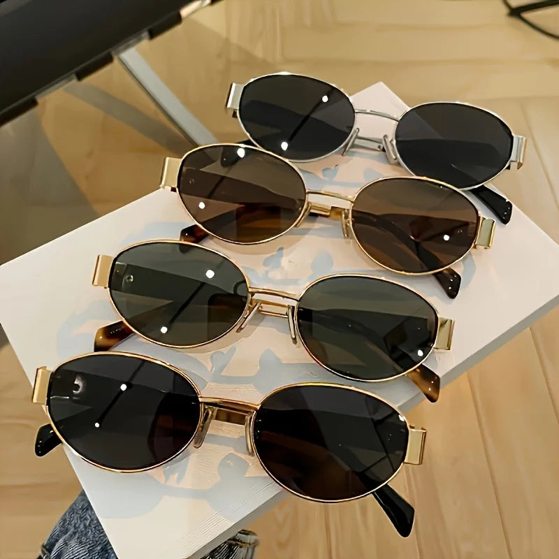G Style Metal Oval Sunglasses Retro Unisex UV400 Fashion Eyewear