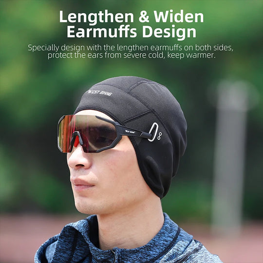 G Active Winter Thermal Cycling Skull Cap Windproof Fleece Helmet Liner for Men