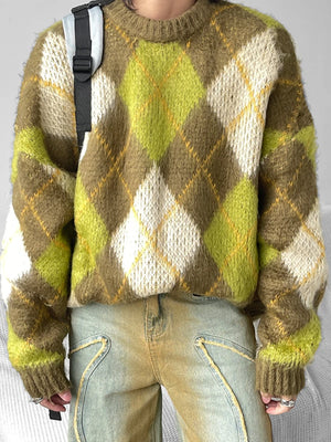G Style Men's Baggy Long Sleeve Sweater Vintage Streetwear Pullover