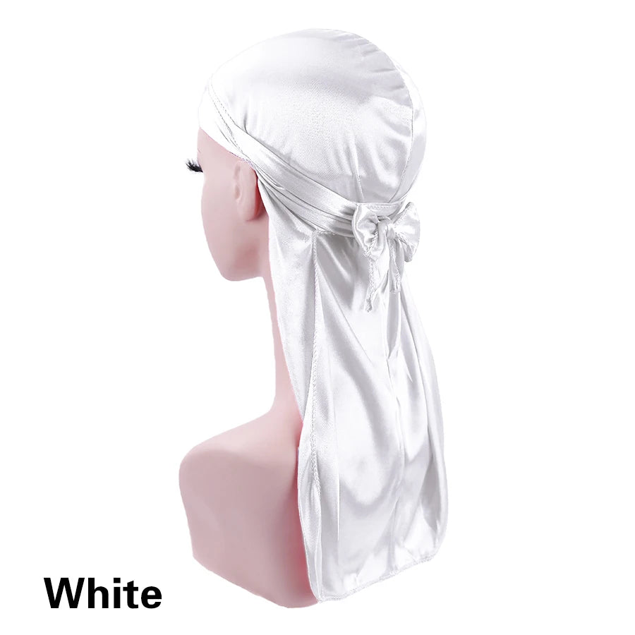 G Style Silky Satin Durag Unisex Long Tail Head Wrap for Hair Protection &amp; Everyday Style